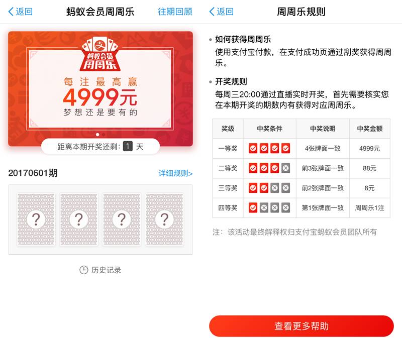 周周乐，最高4999元支付宝红包！