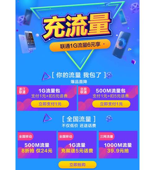 5-15元话费券和流量活动汇总！