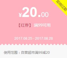 国美领券 国美超市99-20红券