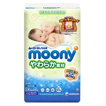 尤妮佳婴儿湿巾80片*5 京东全球购16.9元