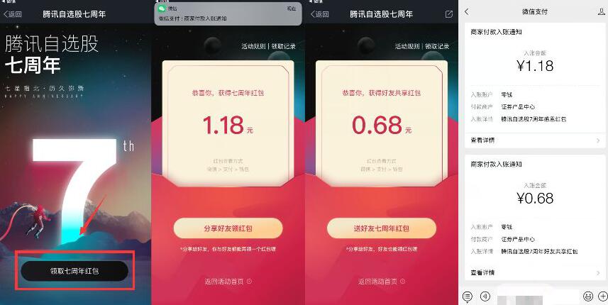 腾讯自选股7周年庆分享送亲测1.86微信红包 活动线报 第3张