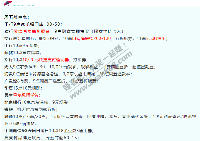 12月25日周五，银行活动汇总，敲重点！民生星梦想领任务，华夏15点10元观影；